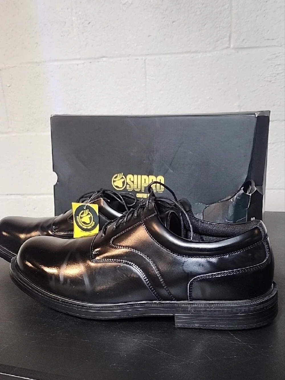 Deer Stag Supro Men's Black Lace-Up Leather Dress Shoes
